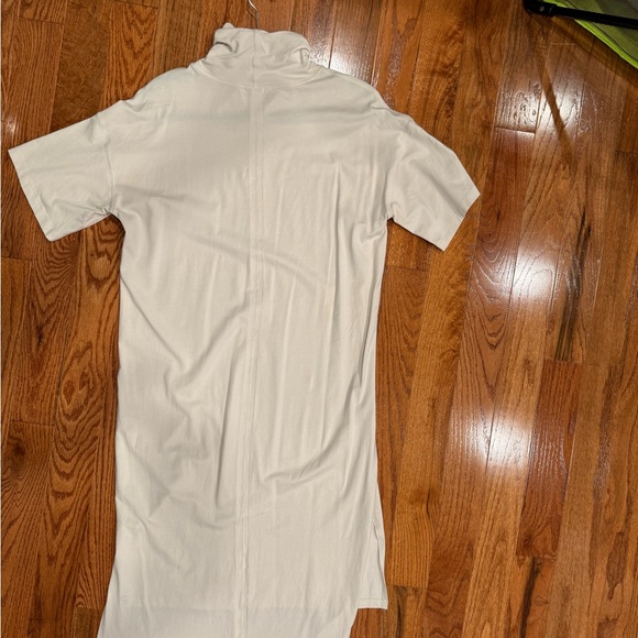 Lululemon LA Funnel Neck White Opal Pima Cotton T-Shirt Dress Size 6 - Picture 4 of 5